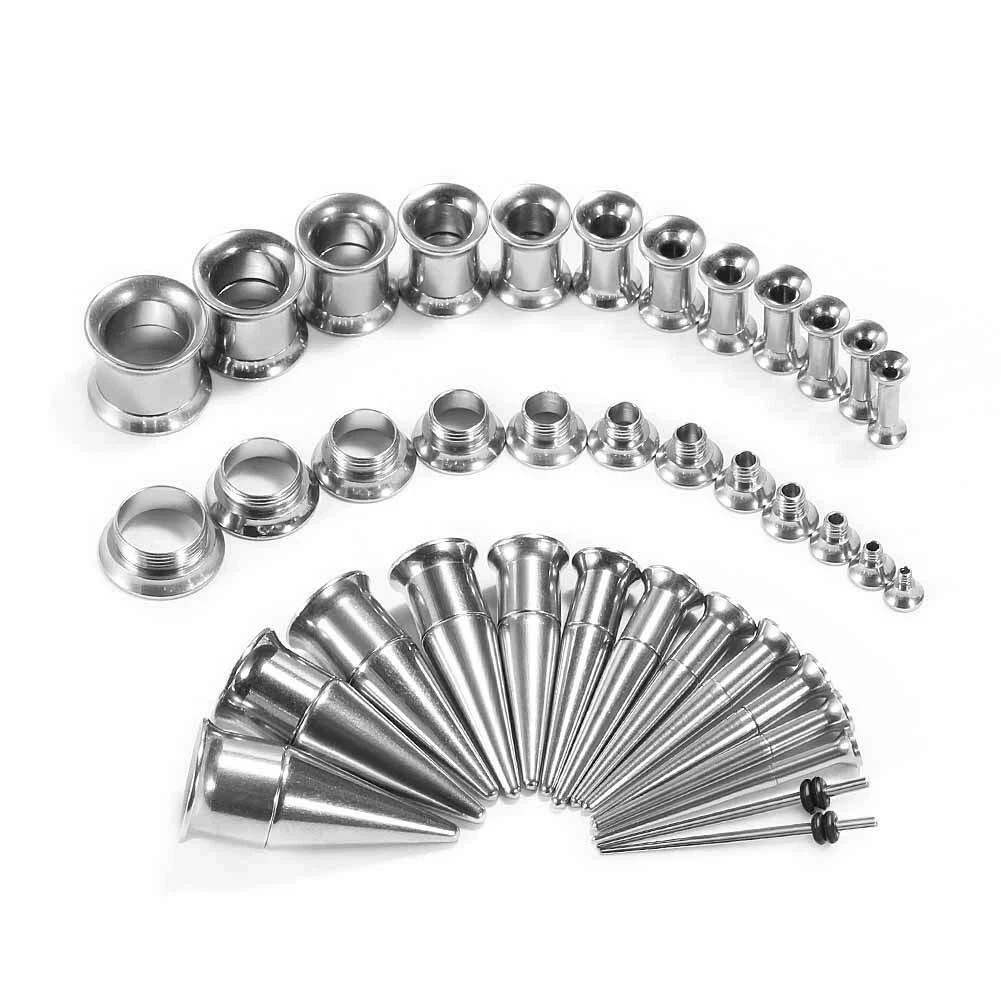 36PCS Ear Gauge Stretching Kit Stainless Steel Double Flare Alloy Tapers 2 In…