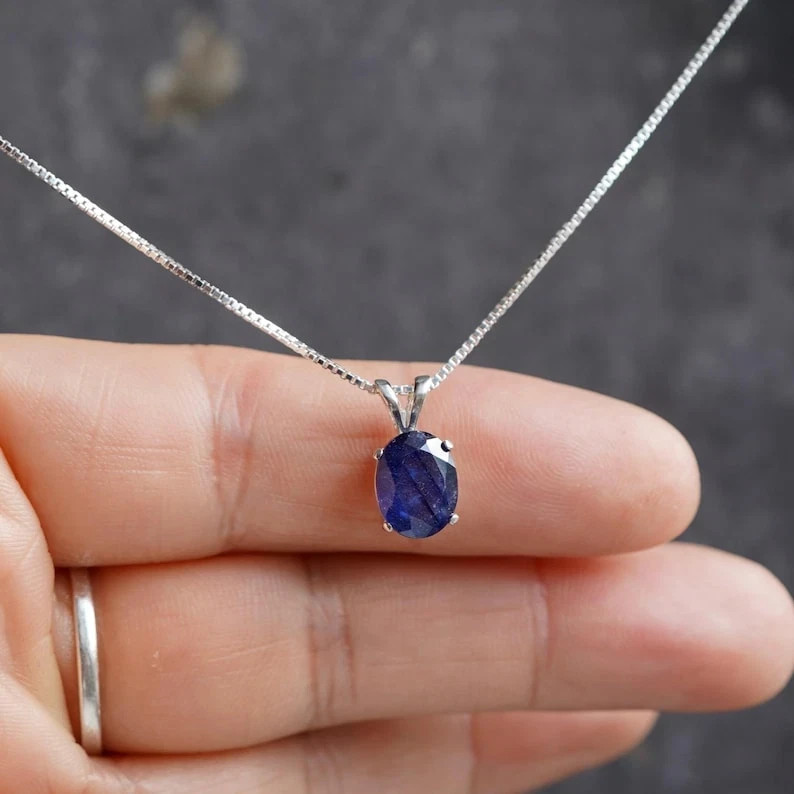Natural 22 Ct Ceylon Blue Sapphire Oval Cut EGL Certified Gemstone Pendant