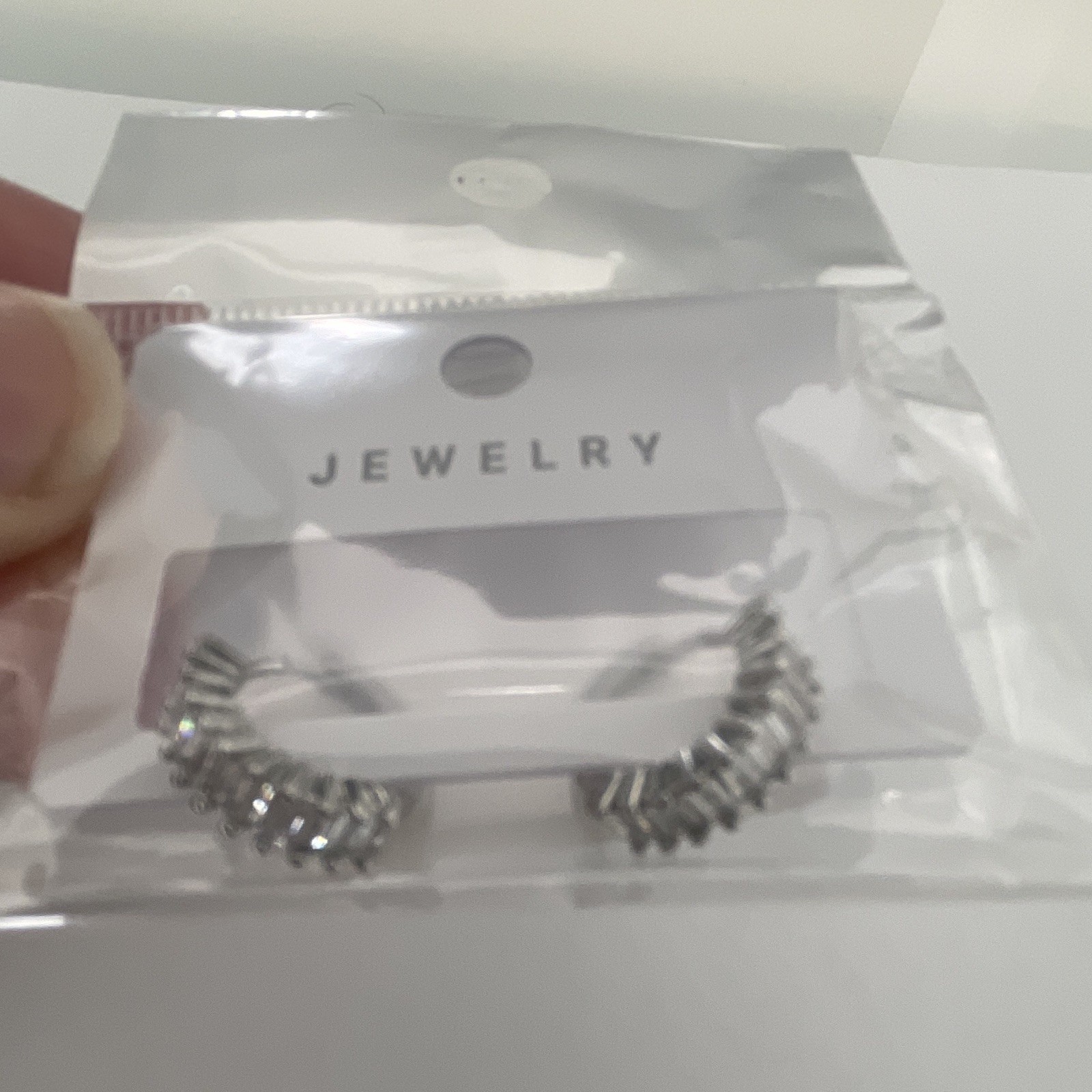 Silver-Tone Metal Round Hinged Hoop Earrings for Lobe, No Stone