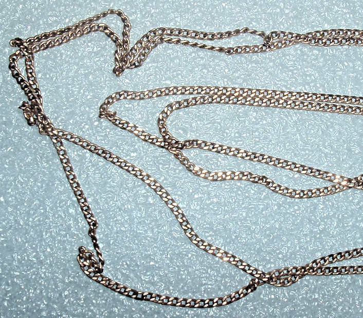 S.O.B. 12K GF Pocket Watch CHATELAINE CHAIN Seed PEARLS Fire OPAL 48″ 13.5grs