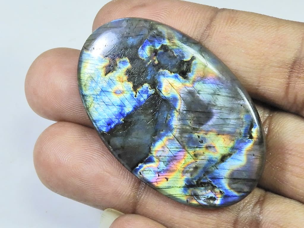 29X48X04MM Natural Purple Labradorite Spectrolite Oval Loose Gemstone 74Cts. i50