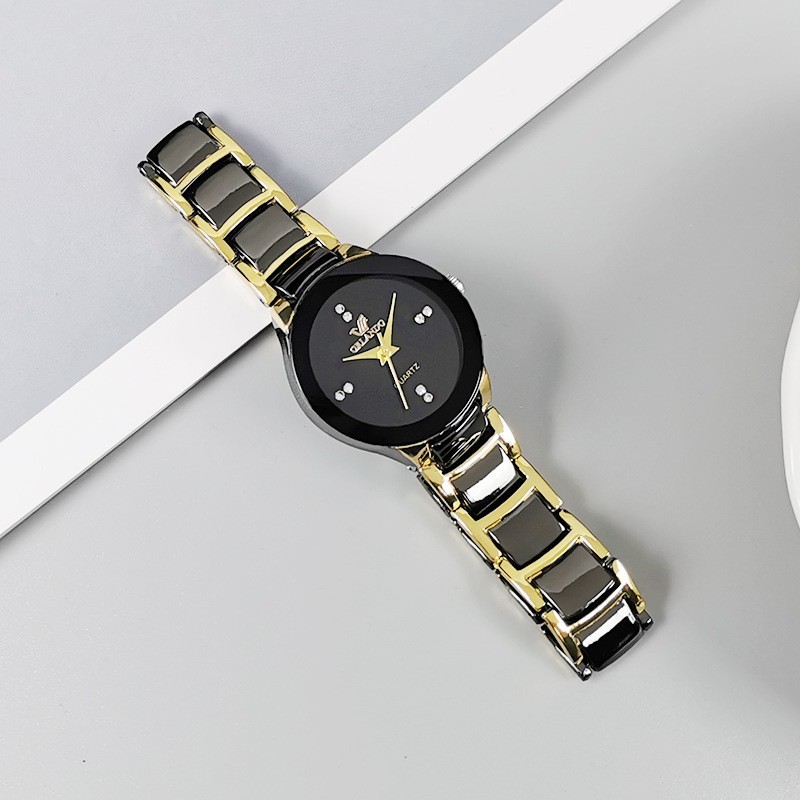 Luxury Men Quartz Wrist Watch Gold Black Stainless Steel Casual Business