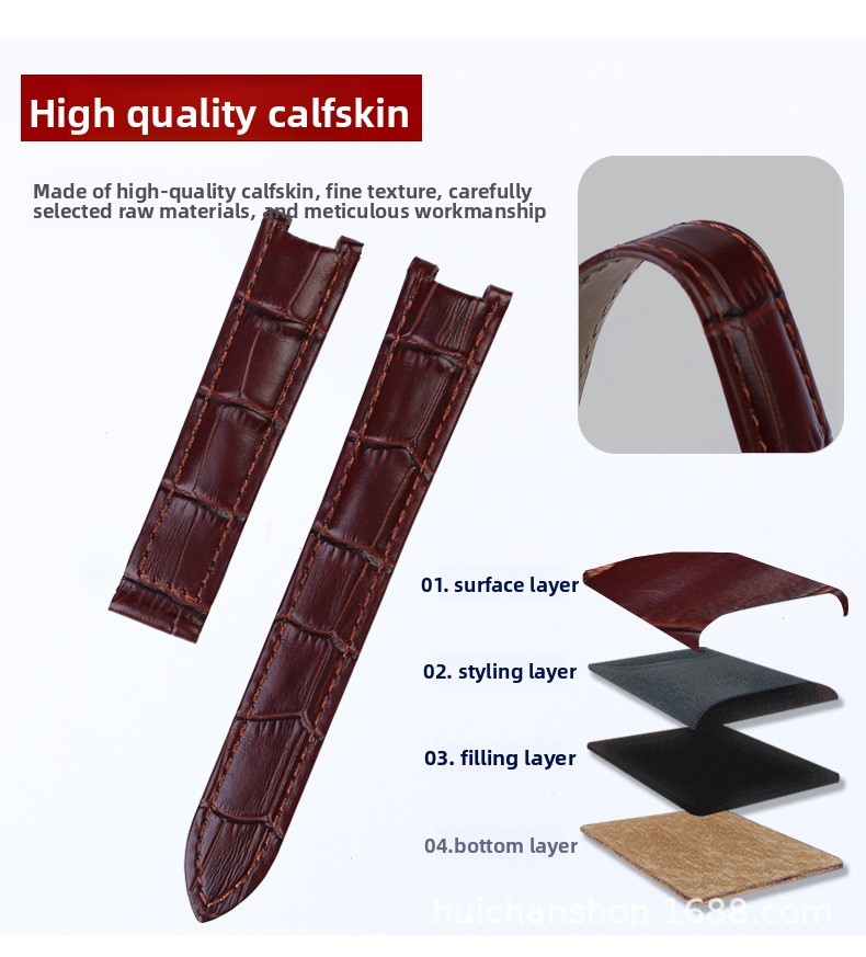 For Cartier Pasha Quality Genuine Leather Watch Band Straps Mens 18 20 21mm