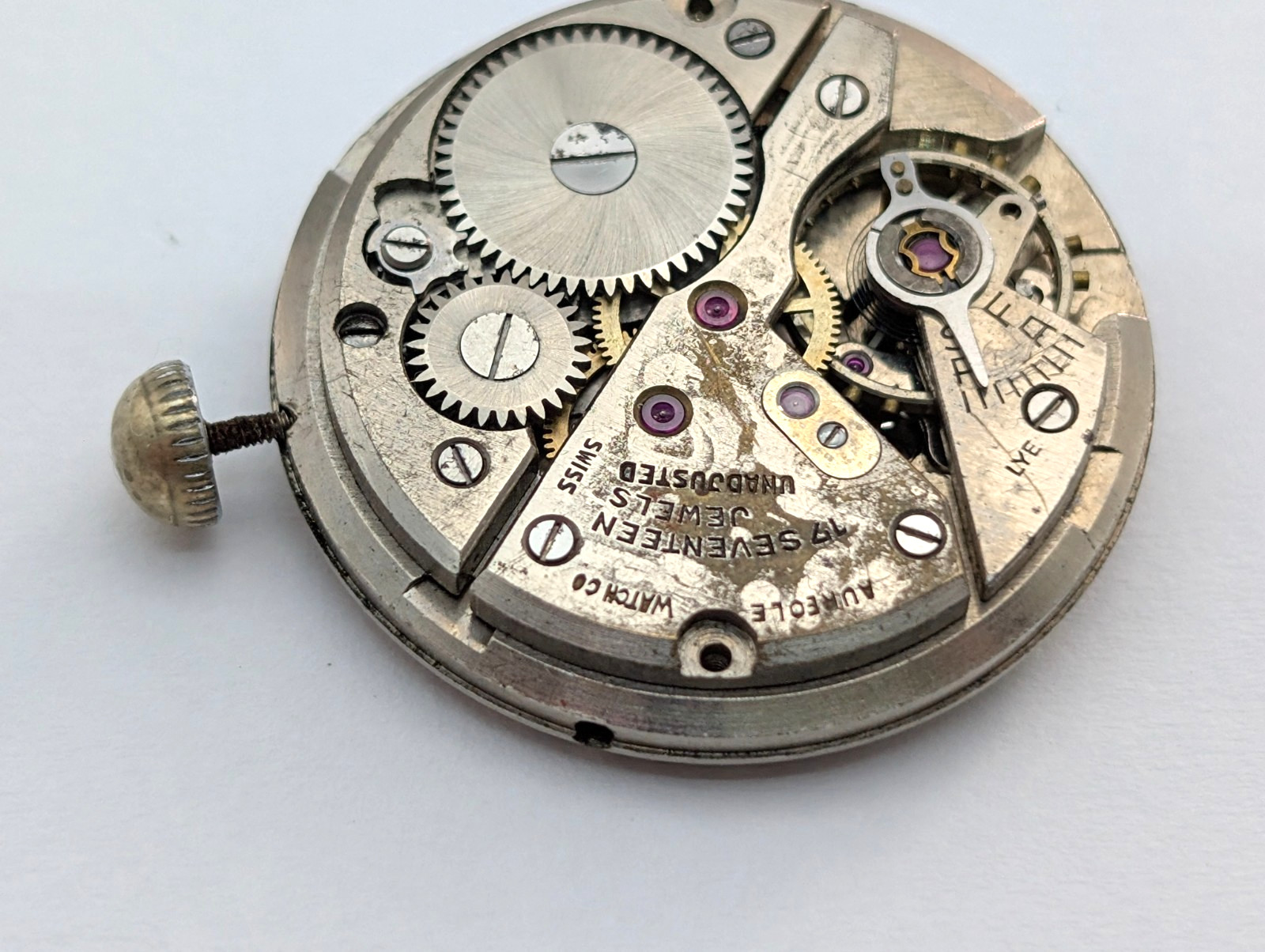 HERALD Aureole 17j WWII Military Style Field Watch 26mm Movement PARTS or REPAIR