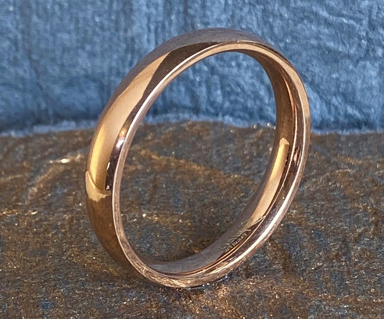 Stainless Steel Rose Gold Ion Plated Dome Band Ring Sizes 4.5 thru 13 available