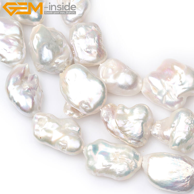 Real Freeform Cultured Edison Freshwater Pearls Beads Jewelry Making 15″ DIY