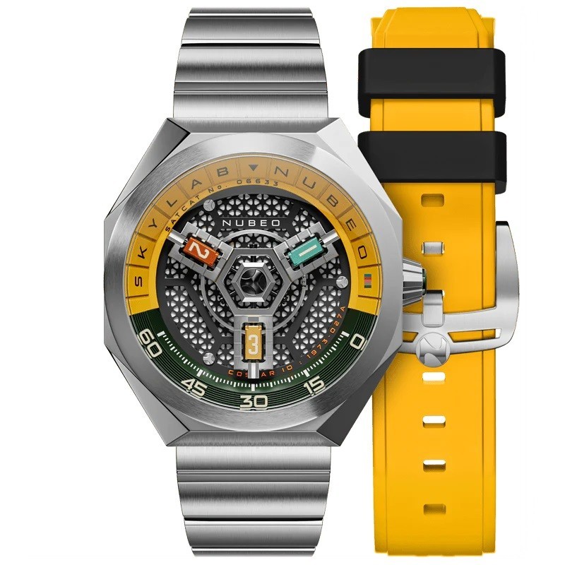 Last One – NUBEO SKYLAB AUTOMATIC WR100m Yellow Green NB-6083-4