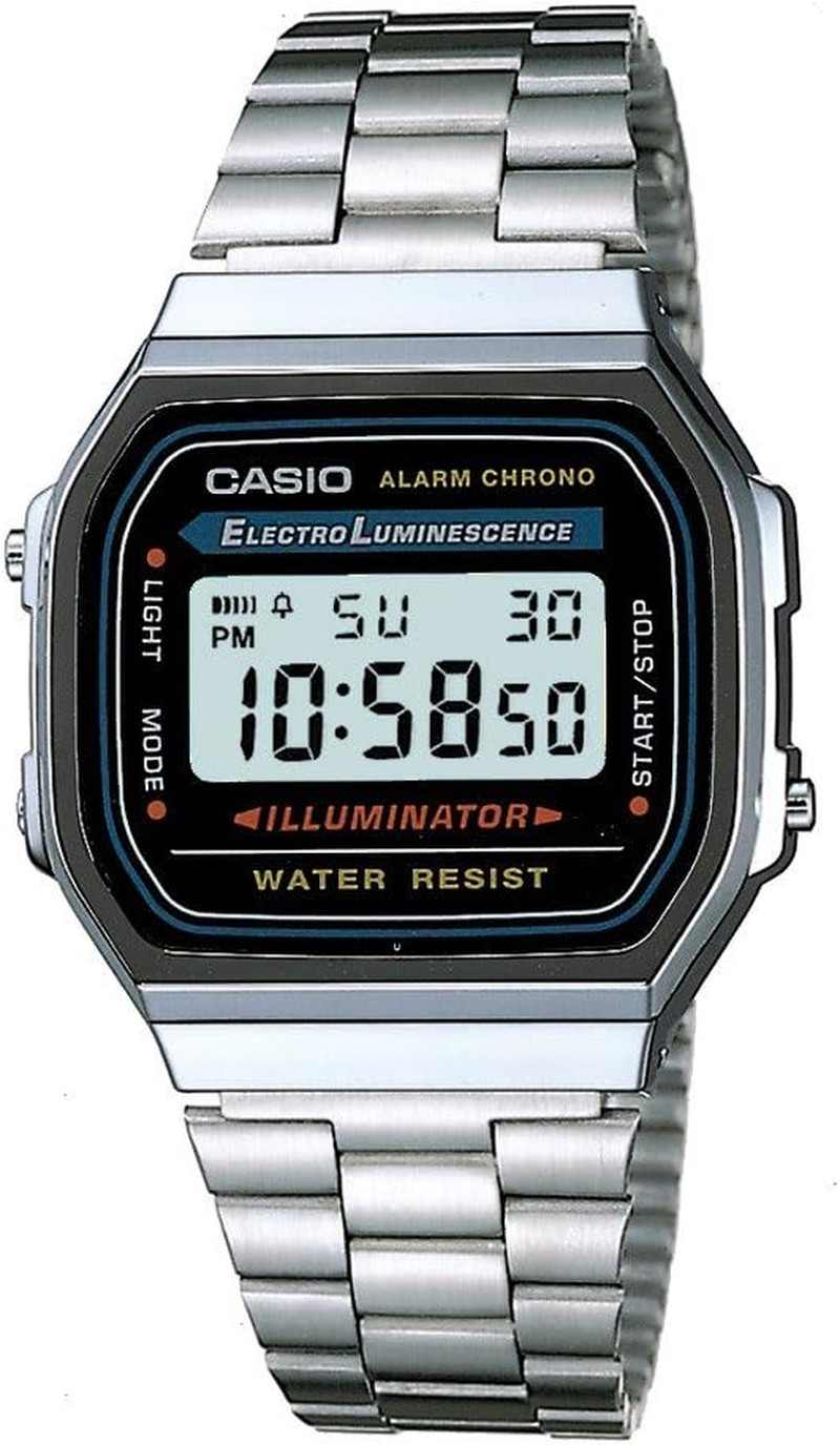 Reloj Casio Vintage A168WA-1 con electroluminiscencia para hombre
