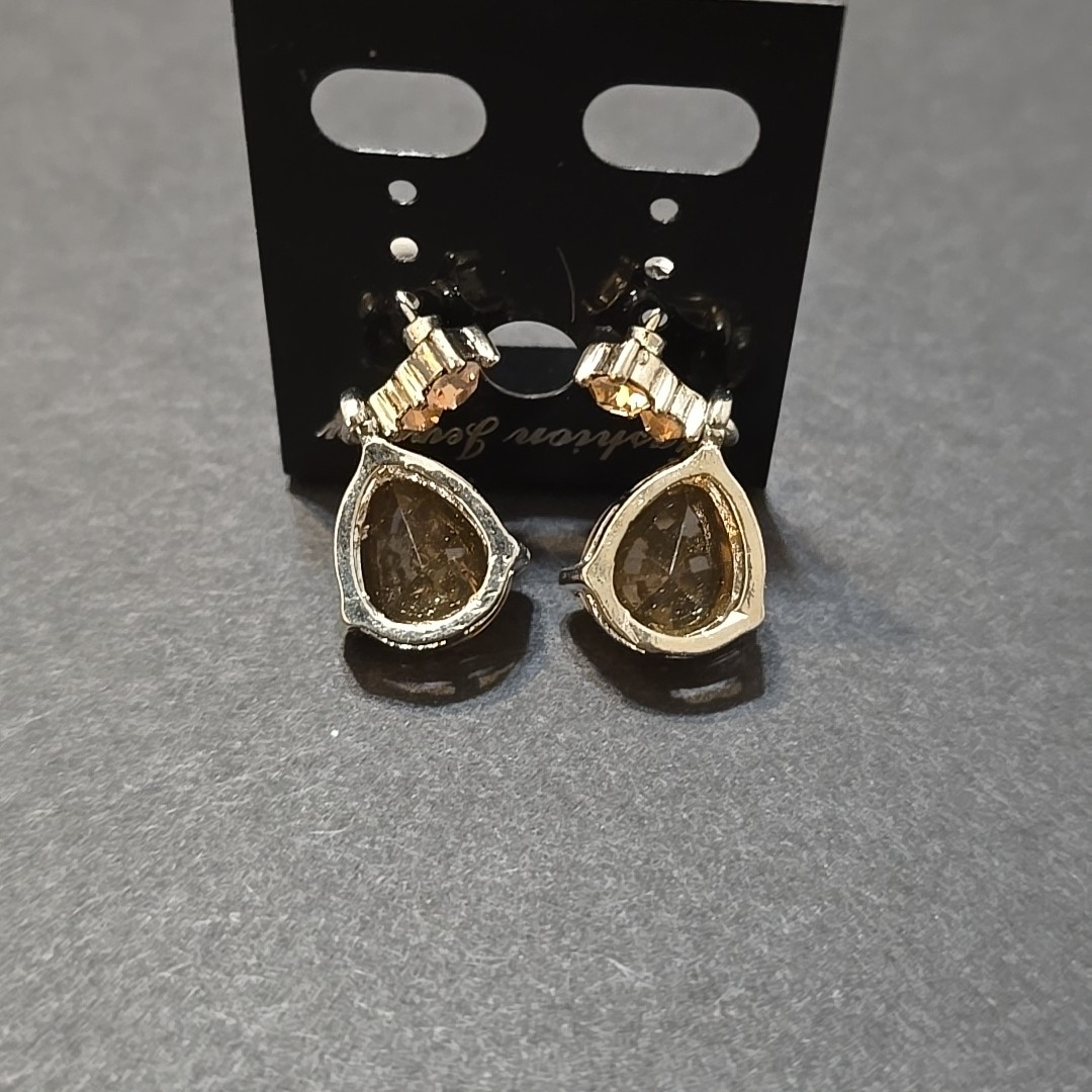 citrine dangle Faux earrings vintage