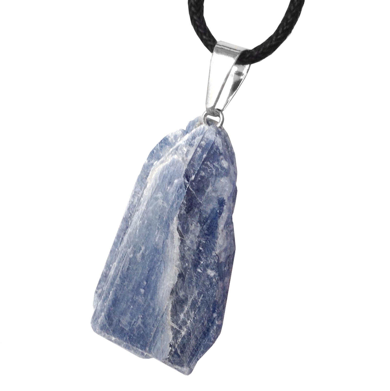Natural BLUE Kyanite Pendant Sterling Silver Necklace Rough Gemstone Chakra Heal