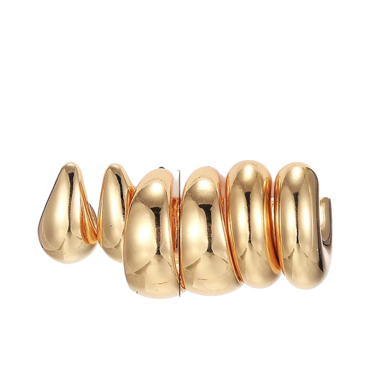 Women 2Pcs Gold Hoop Earrings Fashion Simple Solid Color Niche Design