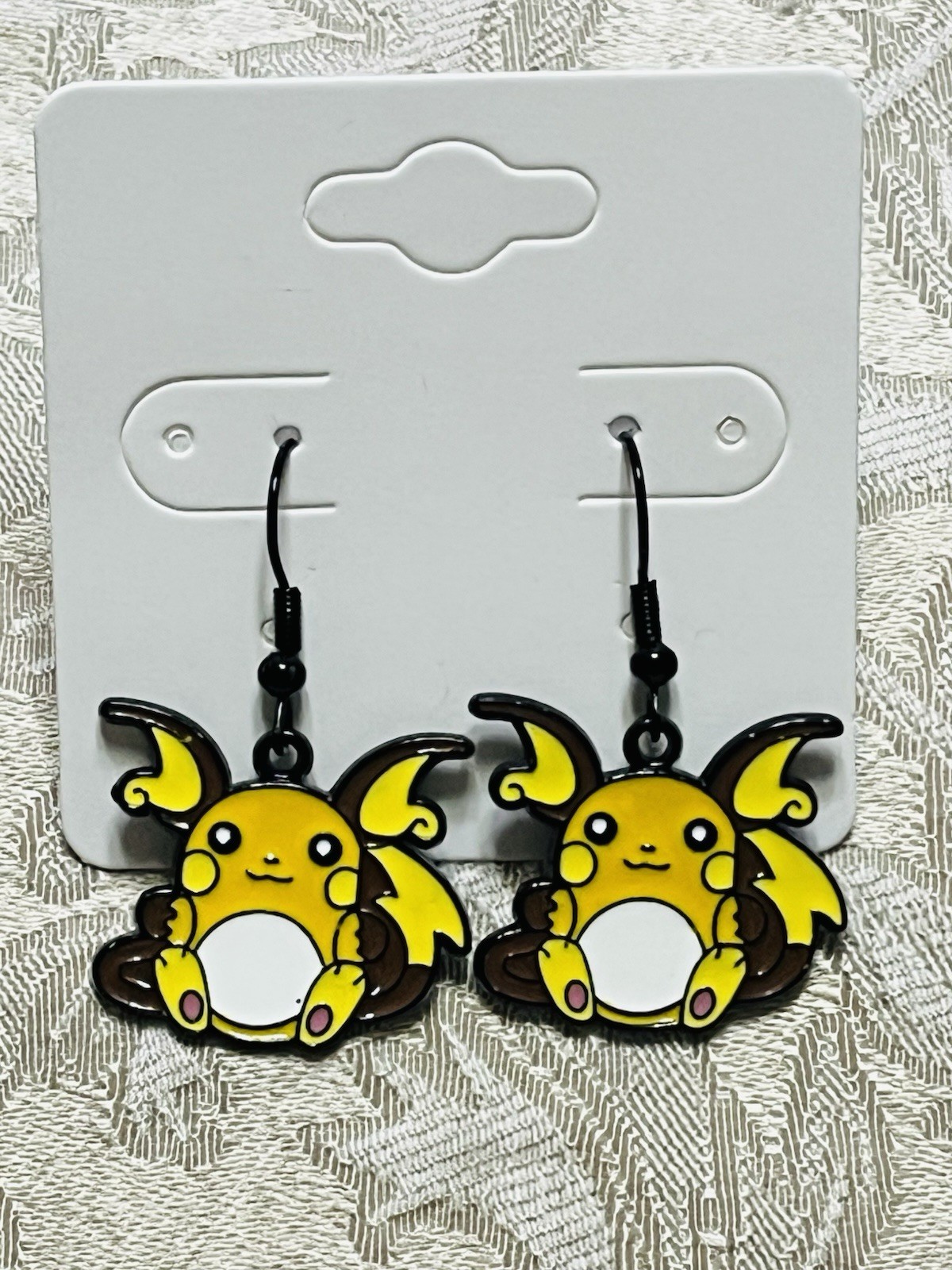 Japanese Anime RAICHU Cartoon Video Game Enamel Dangle Adorable Earring Set