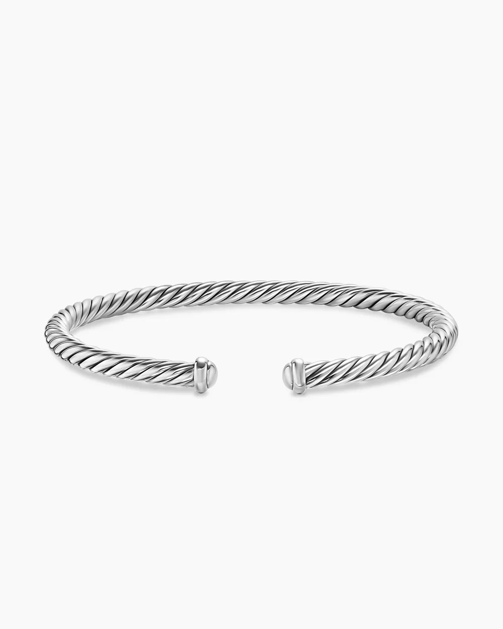New David Yurman sterling Silver 4mm Cable Flex Bracelet 6.75″