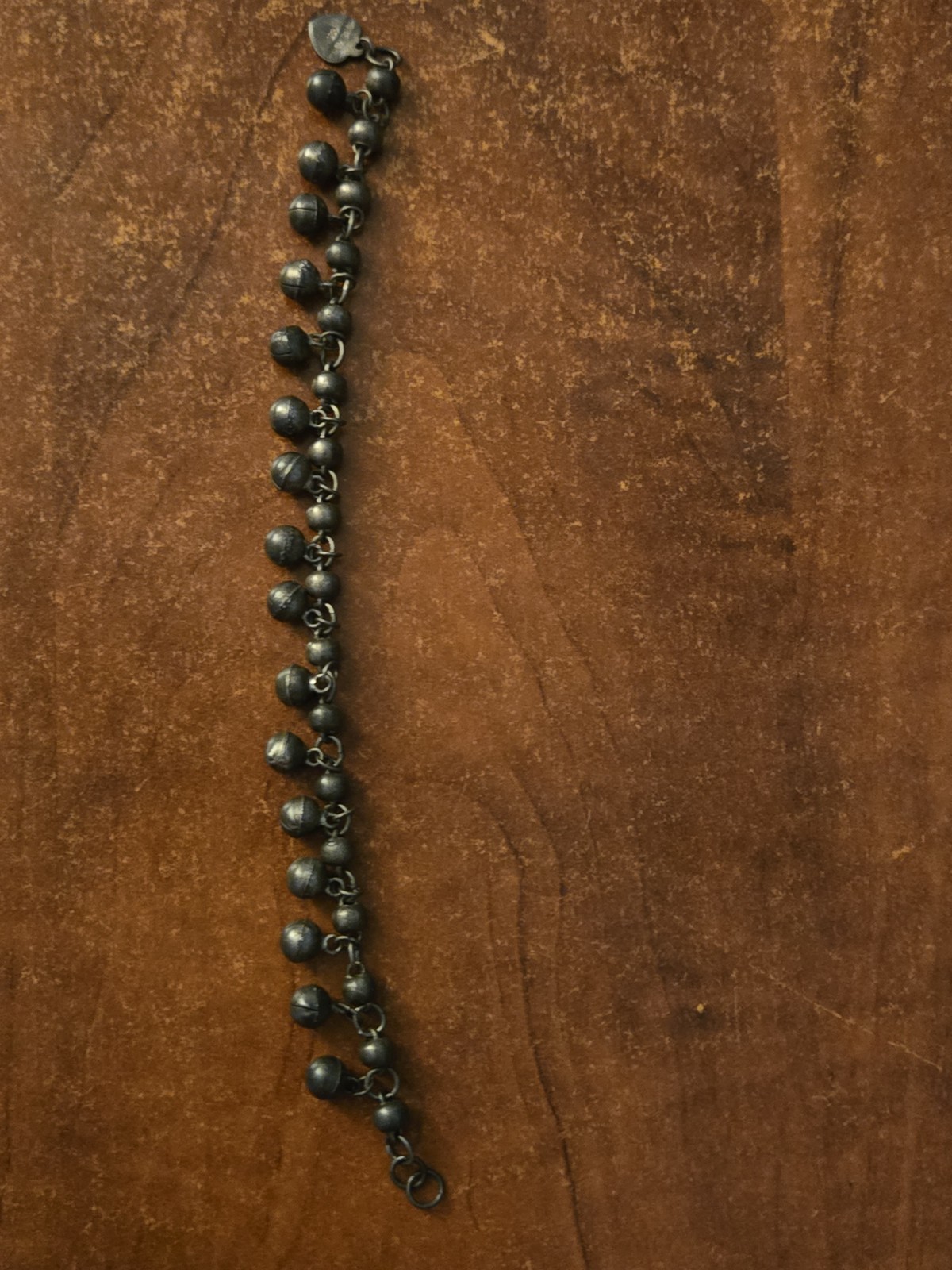Vintage Tribal Belly Dance Jingle Bell 925 Silver Anklet Made in Hong Kong 6″