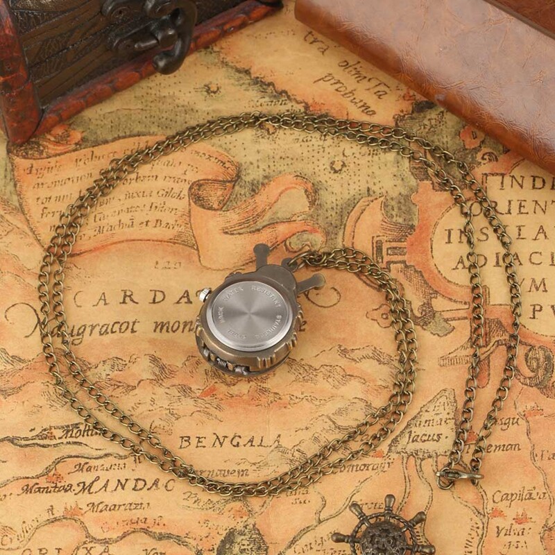Bronze Animal Shape Lovely Quartz Pocket Watch for Men Women Kid with Chain Gift