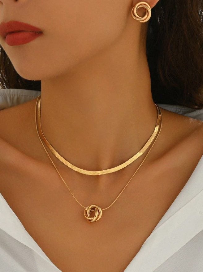 3PCS Elegant Necklace Earrings Jewelry Set For Women Faux Pearl Heart Pendant US