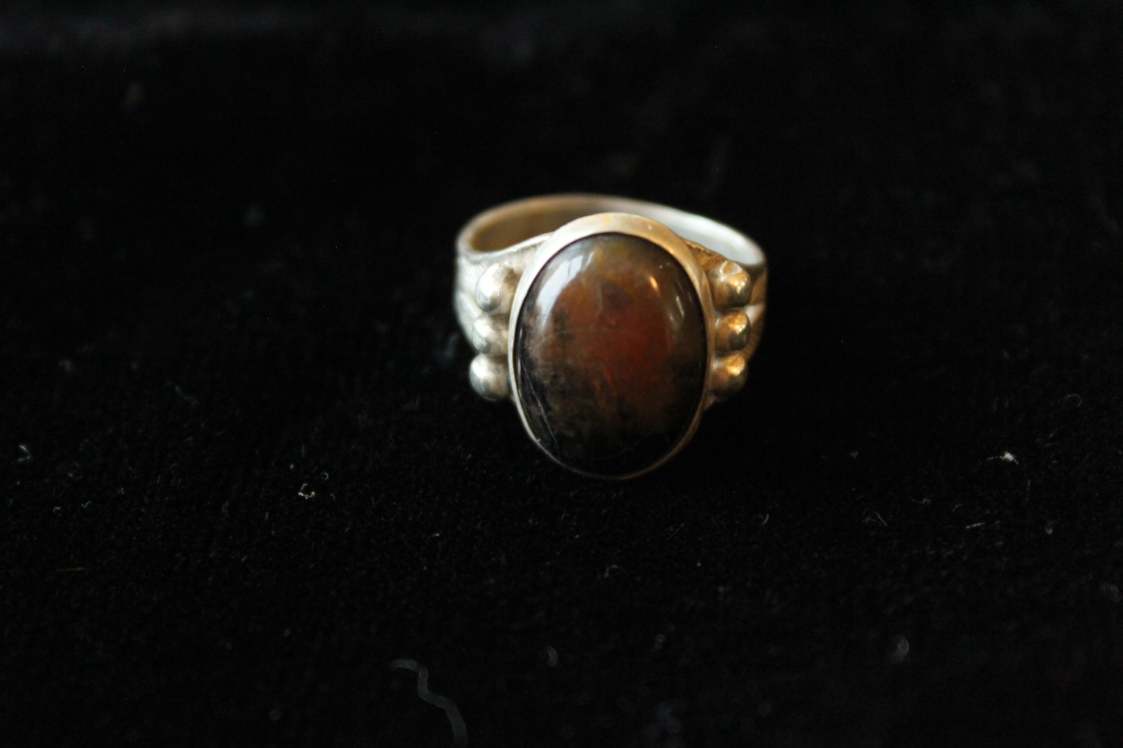 Sterling Silver Agate Vintage Ring