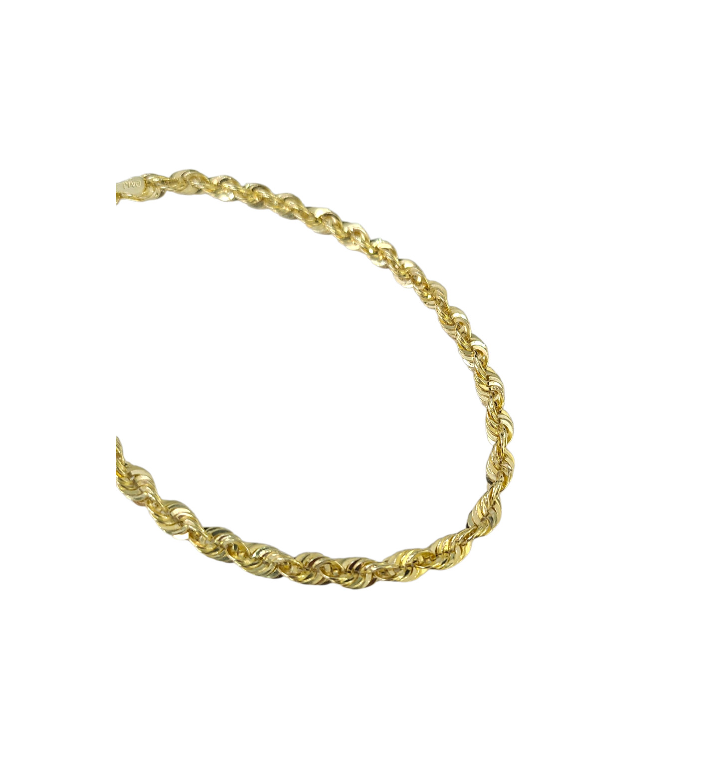 Real 10K Gold Hollow Muray Rope Bracelet 8″ Inch 4mm Men Women