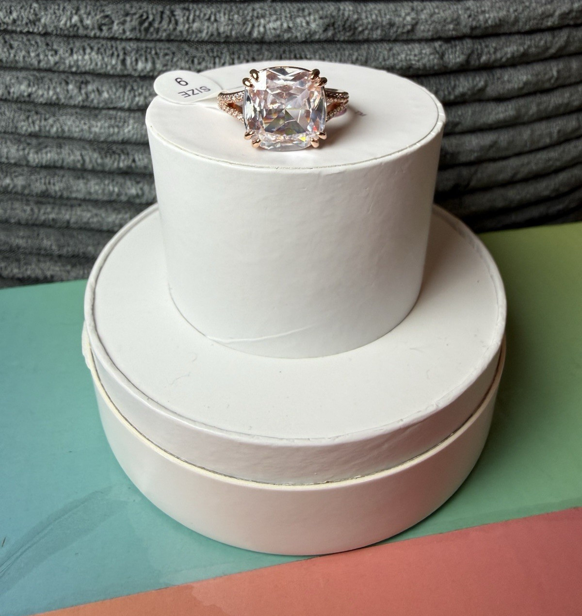 BP OG Ring Size 9 “Your Light, My Guiding Star” Diamond CZ on Rose Gold Plating