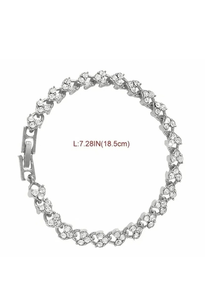 Ladies Silver Diamonte Sparkle Bracelet