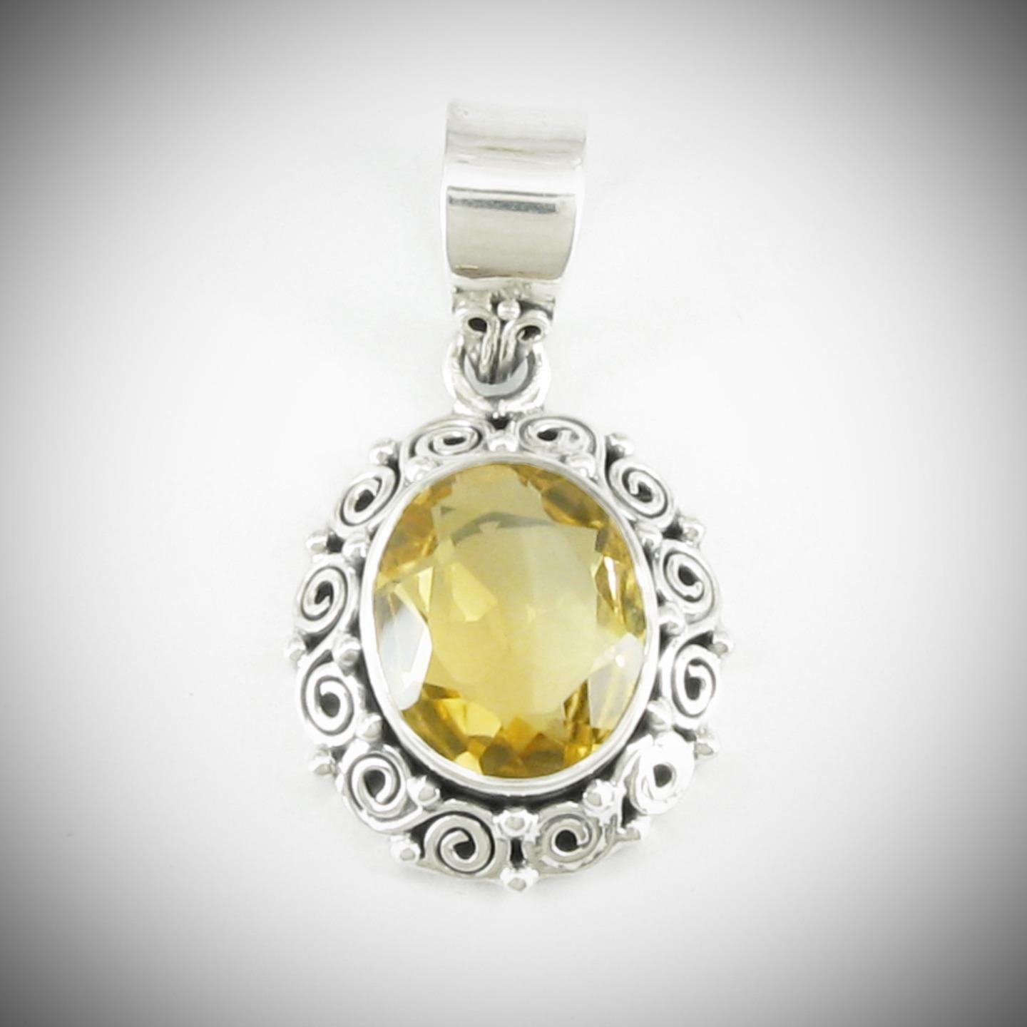 Citrine Oval Pendant in Sterling Silver – apx. 3.75 carat – SPECIAL OFFER!