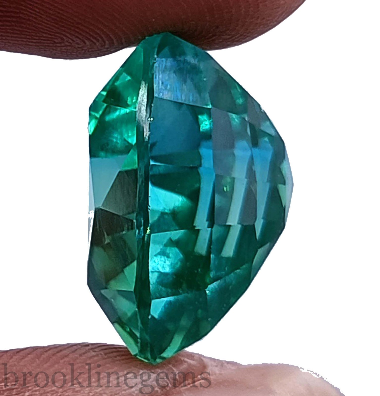 22.65 Ct Natural Green Emerald Trillion Cut Loose Gemstone EGL Certified “5NSK