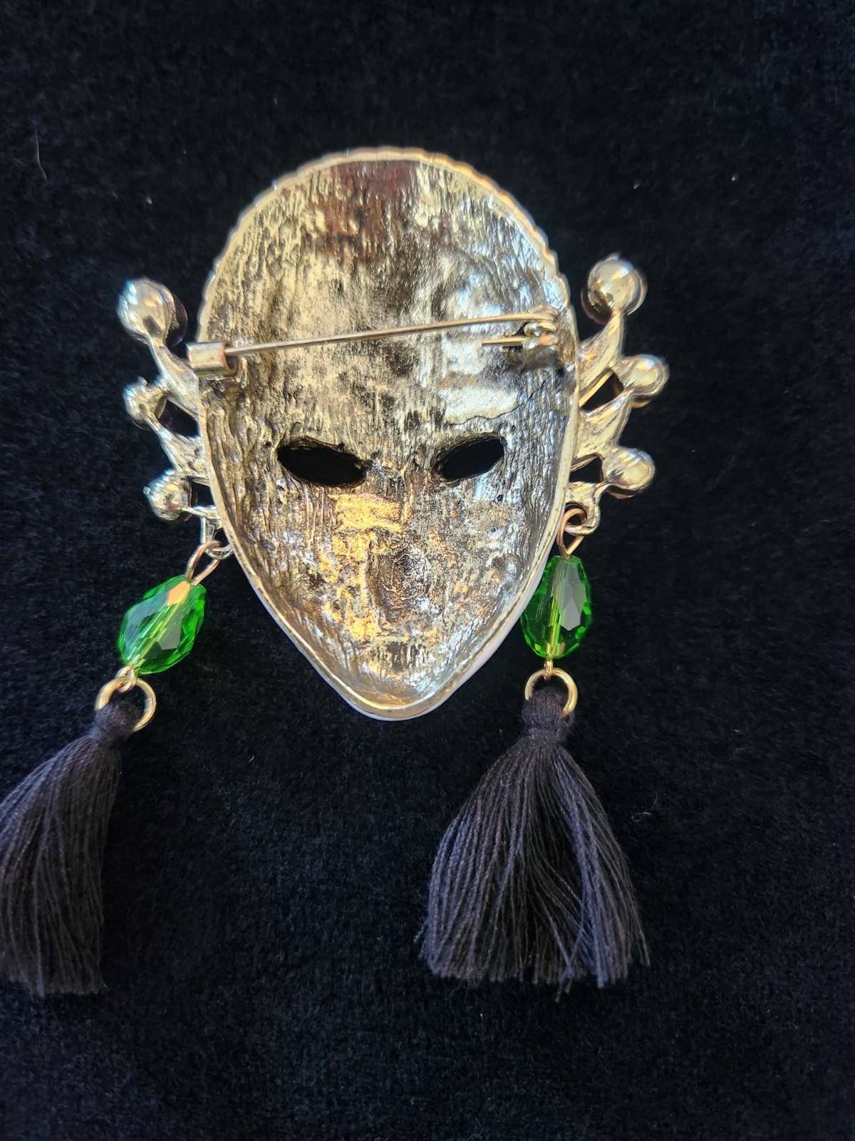 * SALE * Heidi Daus Inspired Mask Tassel Brooch