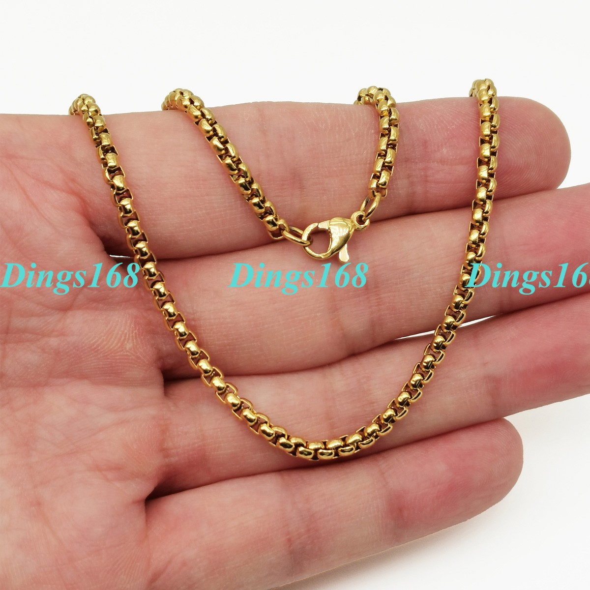 Men&Women’s 18K Yellow Gold Filled 22inch 2mm wide Round Box Chain Necklace T5KY