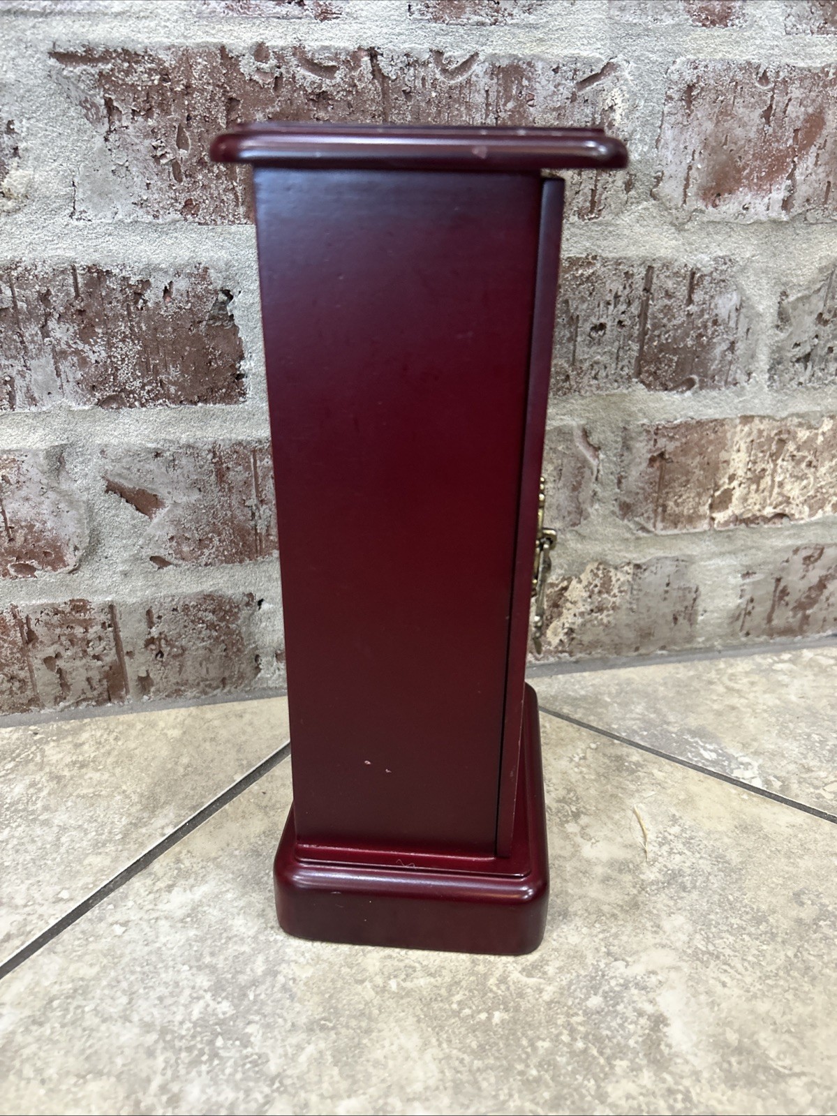 90s Vintage Glass Wood Jewelry Cabinet Box Case