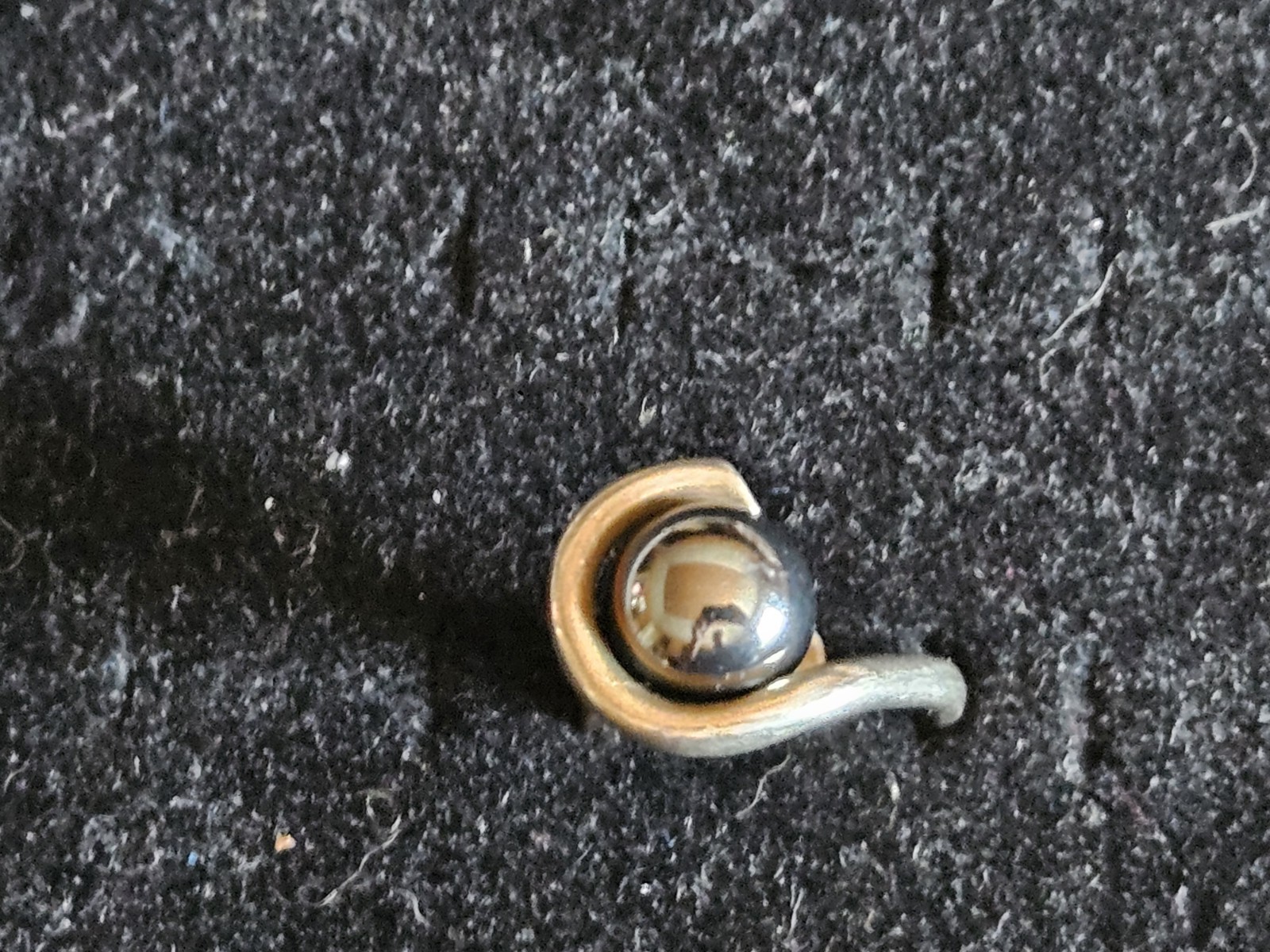SUSAN CUMMINGS 1980’s Rare Sterling Orbital Swirl Statement Ring Hematite Size 6