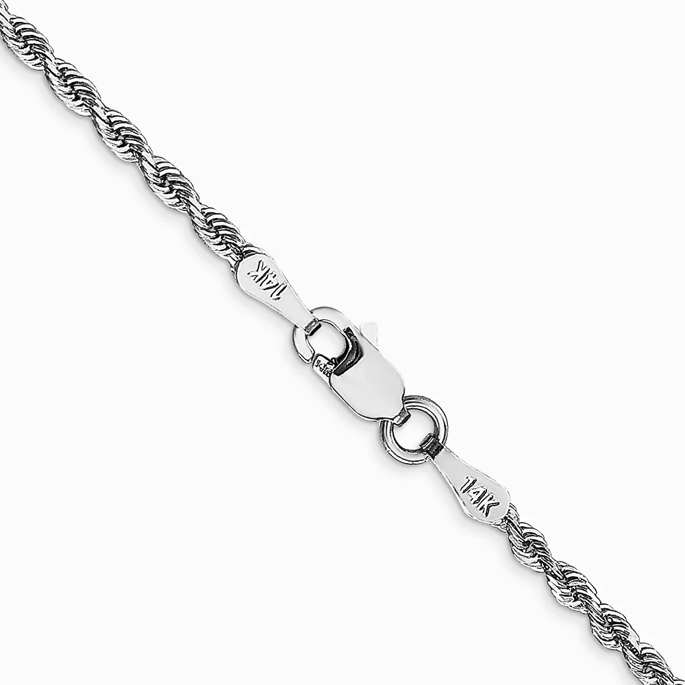 14K White Gold 2.0mm Diamond-Cut Quadruple Rope Chain Necklace 16″-30″