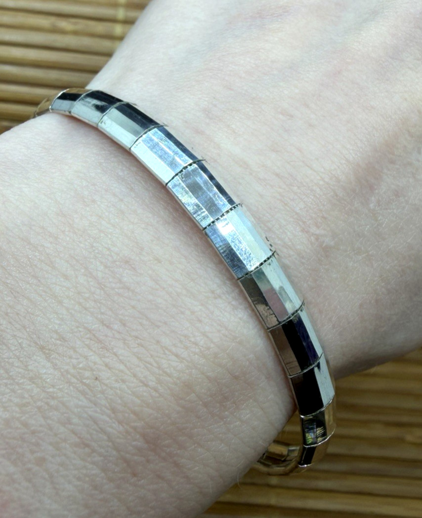 Vintage MILOR Italian Sterling Silver Omega Bangle Bracelet