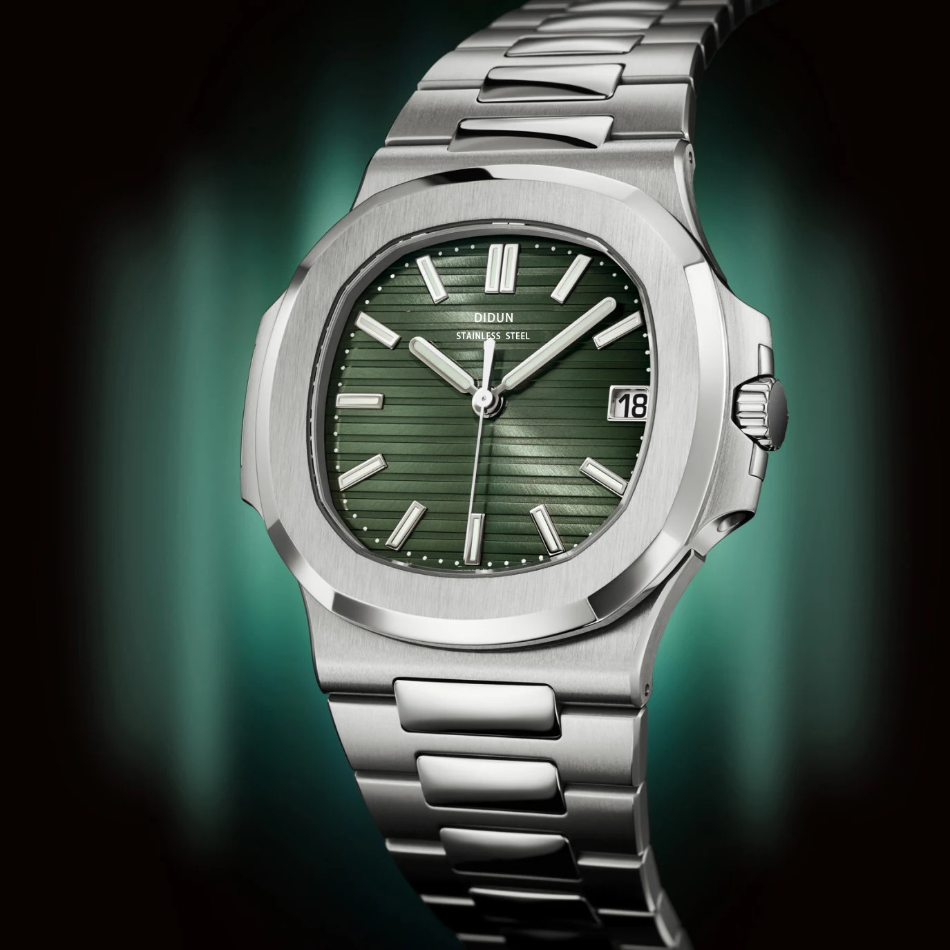 DIDUN Japan Quartz Watches Men Stainless Steel Military Watch Causal Fashion Bus