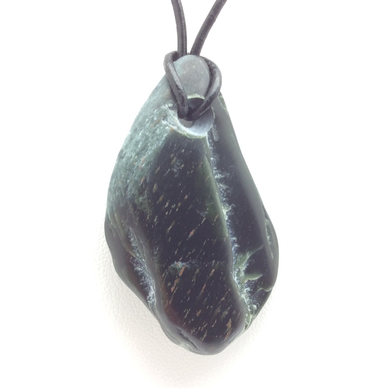 Wyoming Jade Pebble Pendant Olive Green Nephrite Jade Stone Necklace WY #63