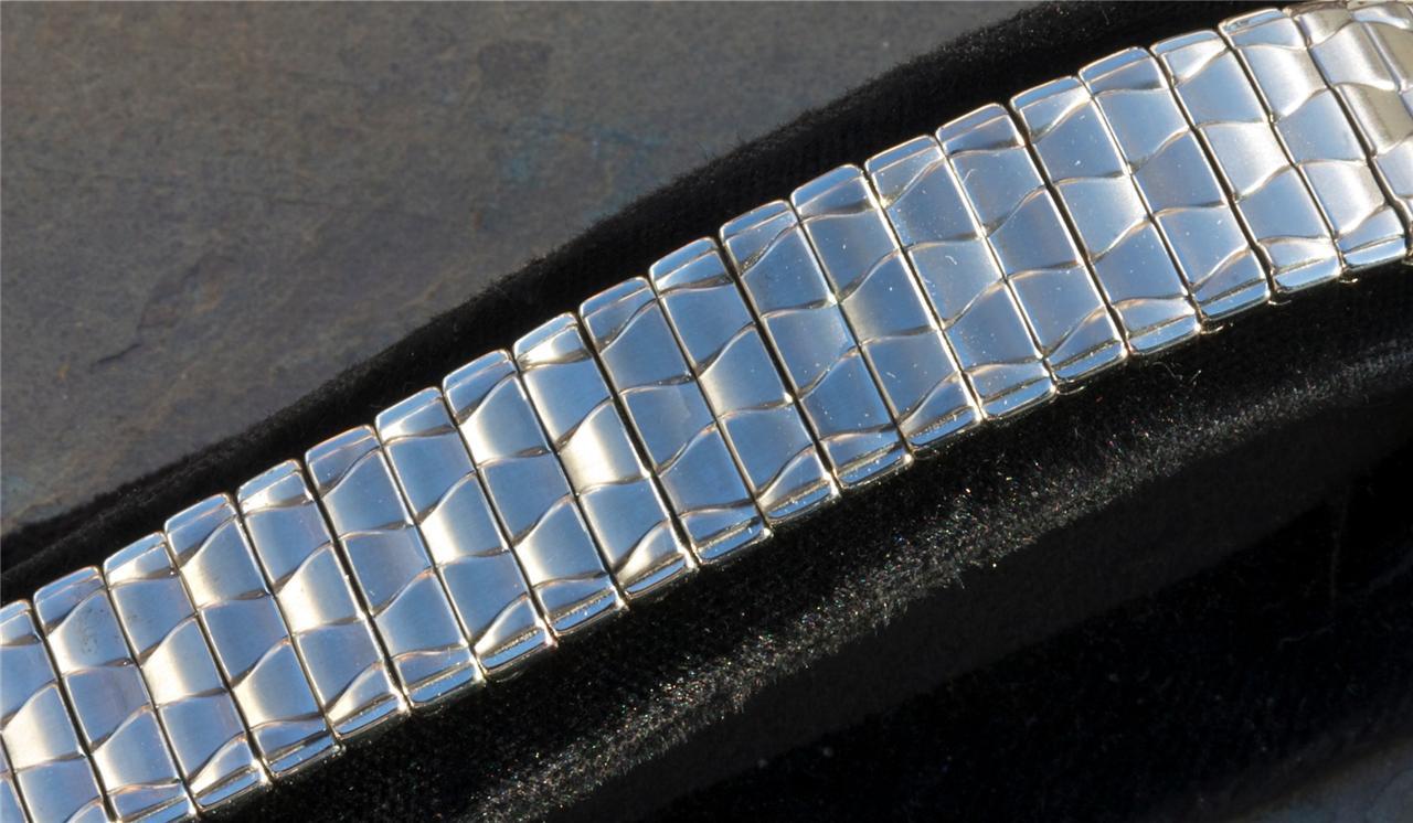 Vintage steel watch band 16mm to 20mm adjustable ends NOS 1960s/70s Baldwin USA
