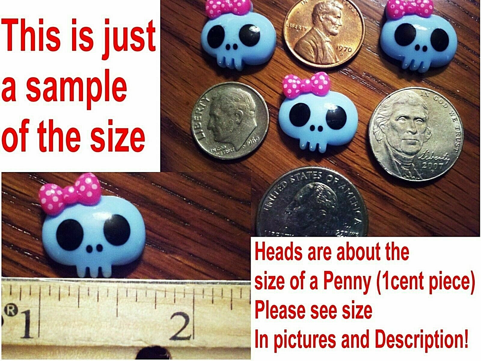 Hello Kitty Skull Pink-Blue-Yellow-Green-Red-Black-Orange-White-Purple Earrings