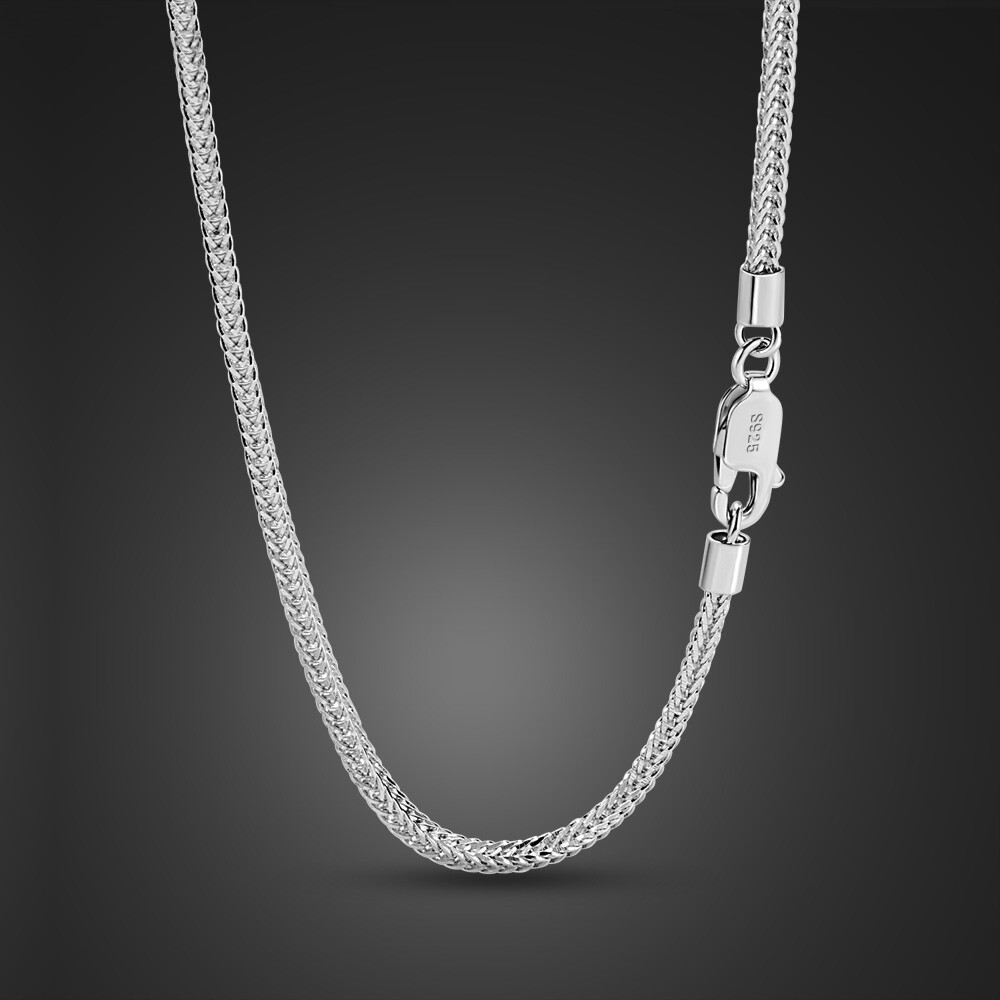 Italy Genuine 925 Sterling Silver 2mm Foxtail Chain Necklace All size 18″-28″