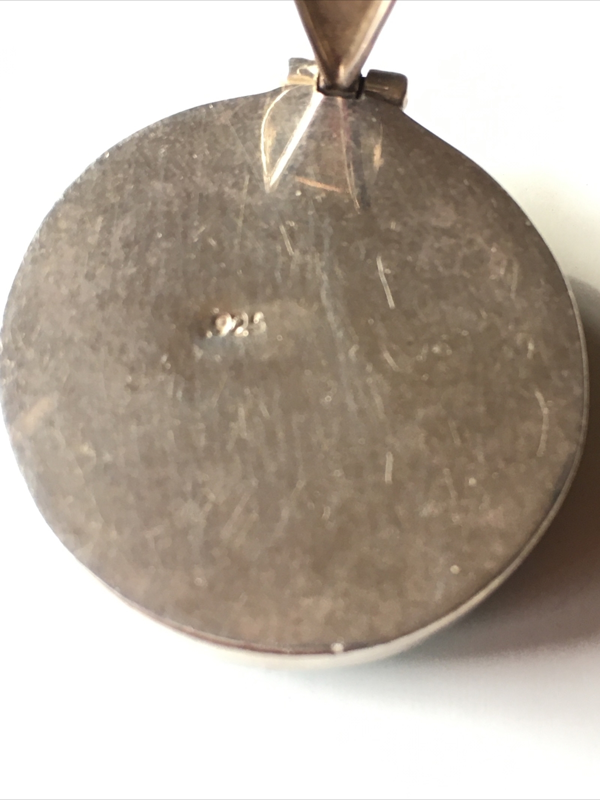 Round Turquoise 925 Sterling Silver Pendant approx 1″ Round