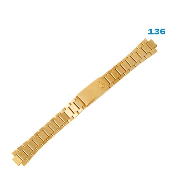 Swiss DELMA Metal Band bracelete stainless steel Gold, BW: 16mm, LW: 7.83mm