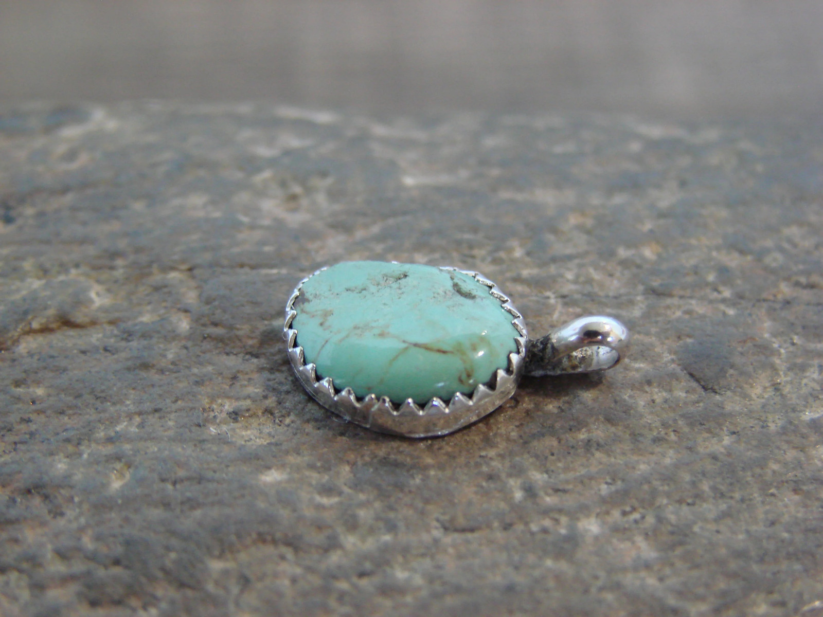 Native American Sterling Silver & Turquoise Pendant – Yazzie