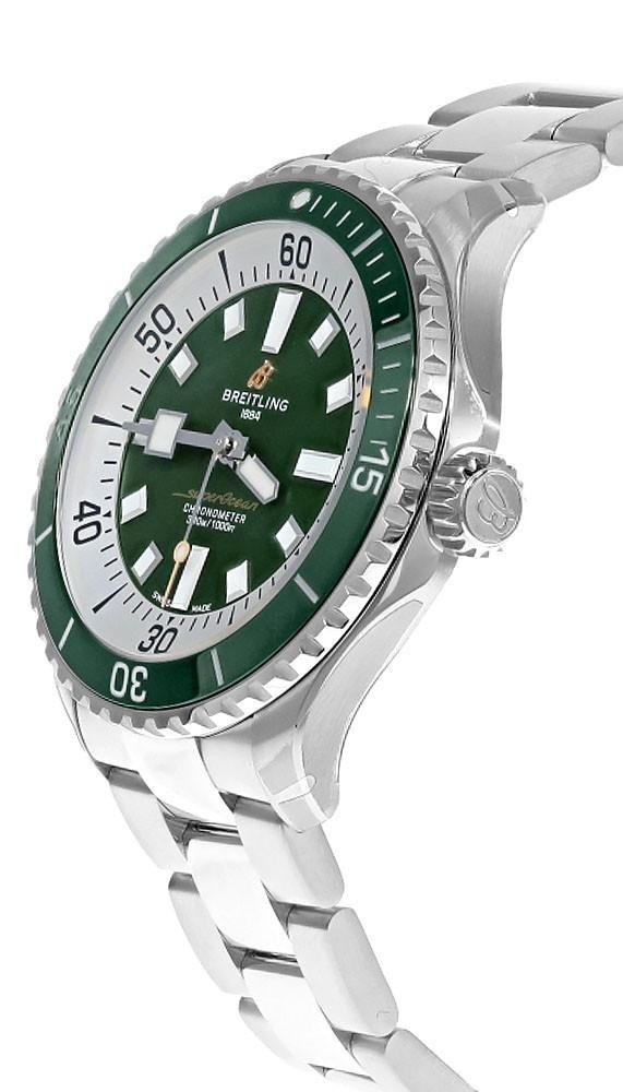 New Breitling SuperOcean Automatic 44mm Green Dial SS Mens Watch A17376A31L1A1