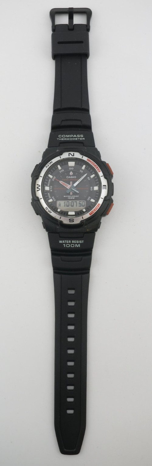 Casio Twin Sensor Ana/Digital Watch – SGW-500H /SGW500H-1B – New Batt + Band