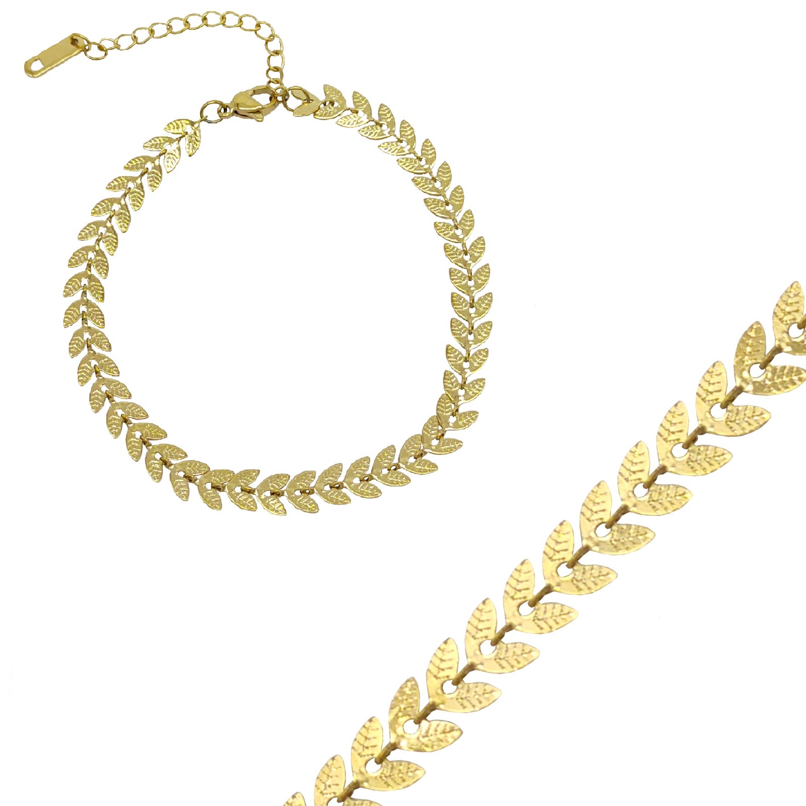 Men&Womens Real 18K Gold Filled Stylish FishTail Chain Link Bracelet 5.5mm 7″-9″