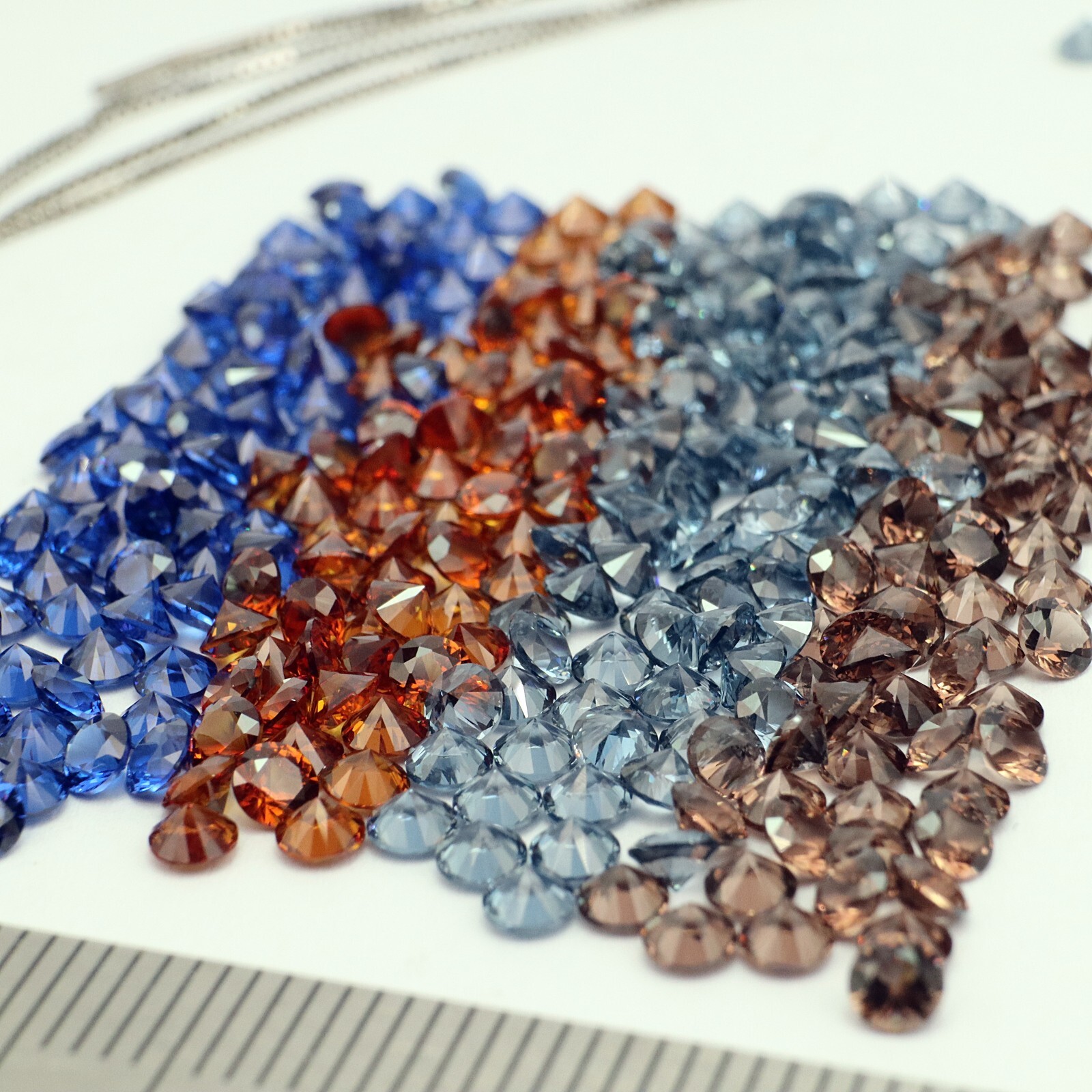 3.0mm LOT Heat Resistant Sapphire, Brown, Orange Red, Metallic Gray Nano Crystal
