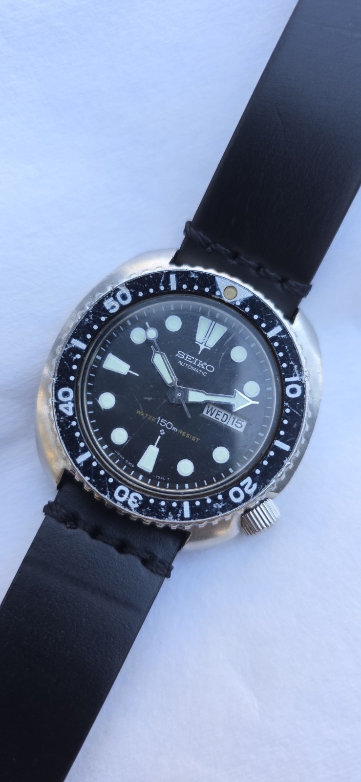VINTAGE SEPTEMBER 1979 SEIKO 6309 7040 AUTOMATIC SUWA TURTLE DIVER WATCH