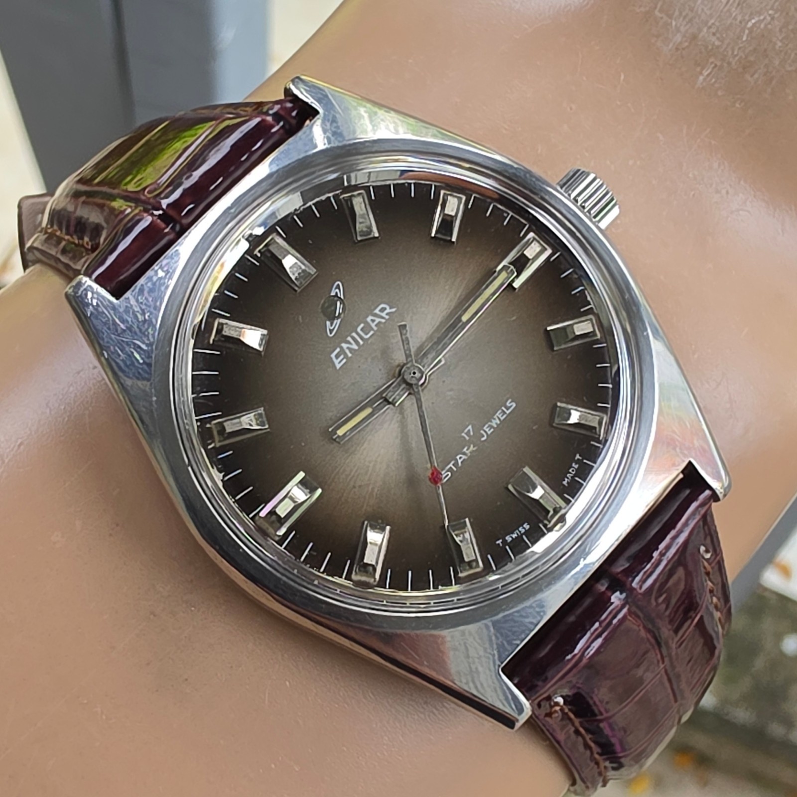 Vintage ENICAR Ocean Pearl men’s manual wind watch AR-160 SWISS MADE 1970s