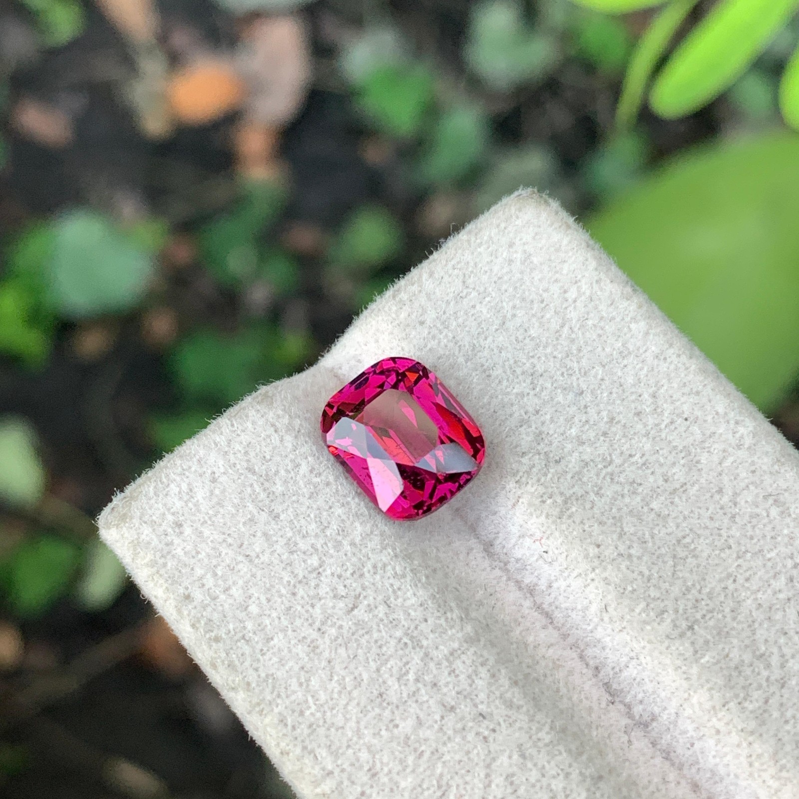 Certified 3.20 Cts Natural SI Clarity Purple Rhodolite Garnet Cushion Tanzania