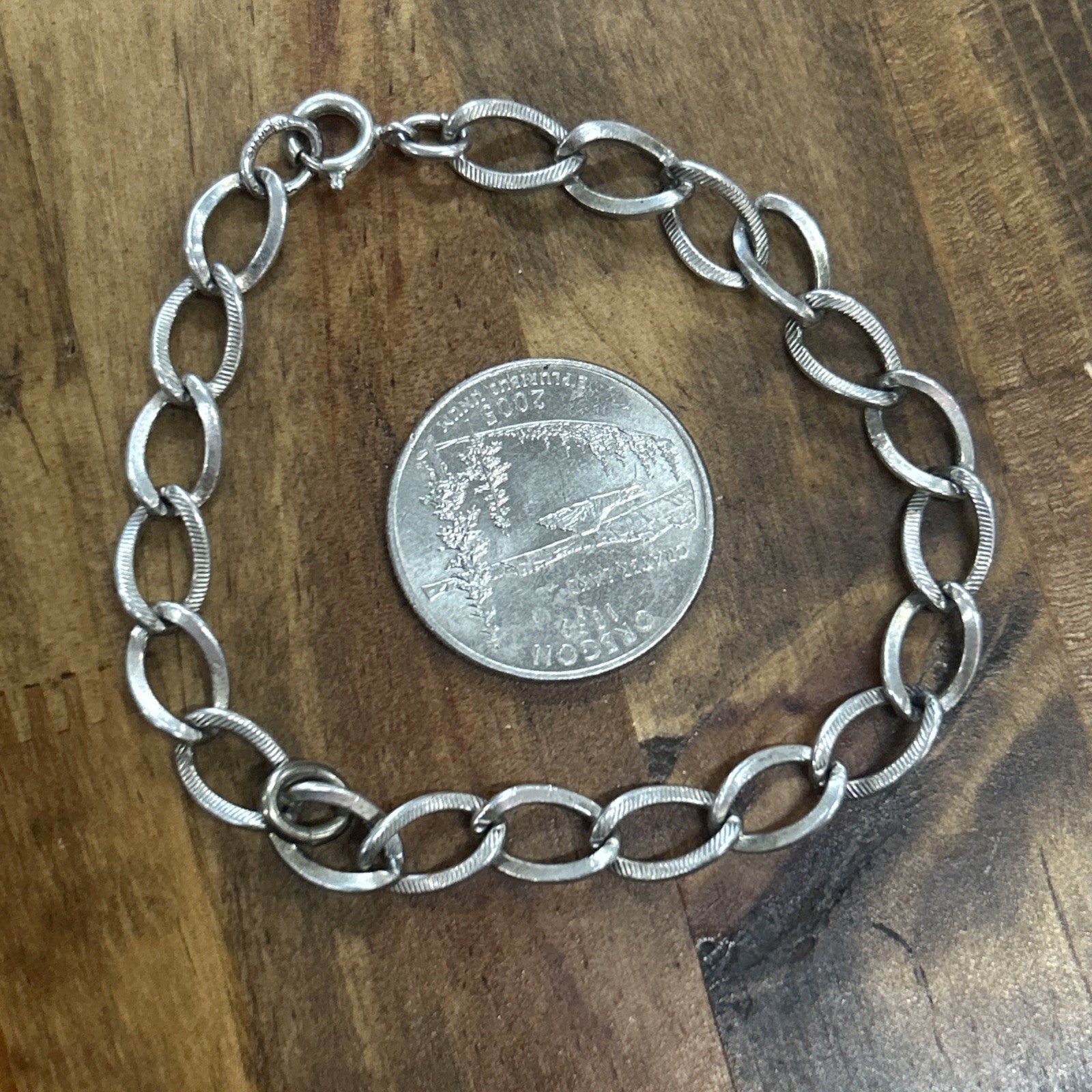 7” A.J.C Sterling Silver Curb Chain Bracelet 7.36 Grams