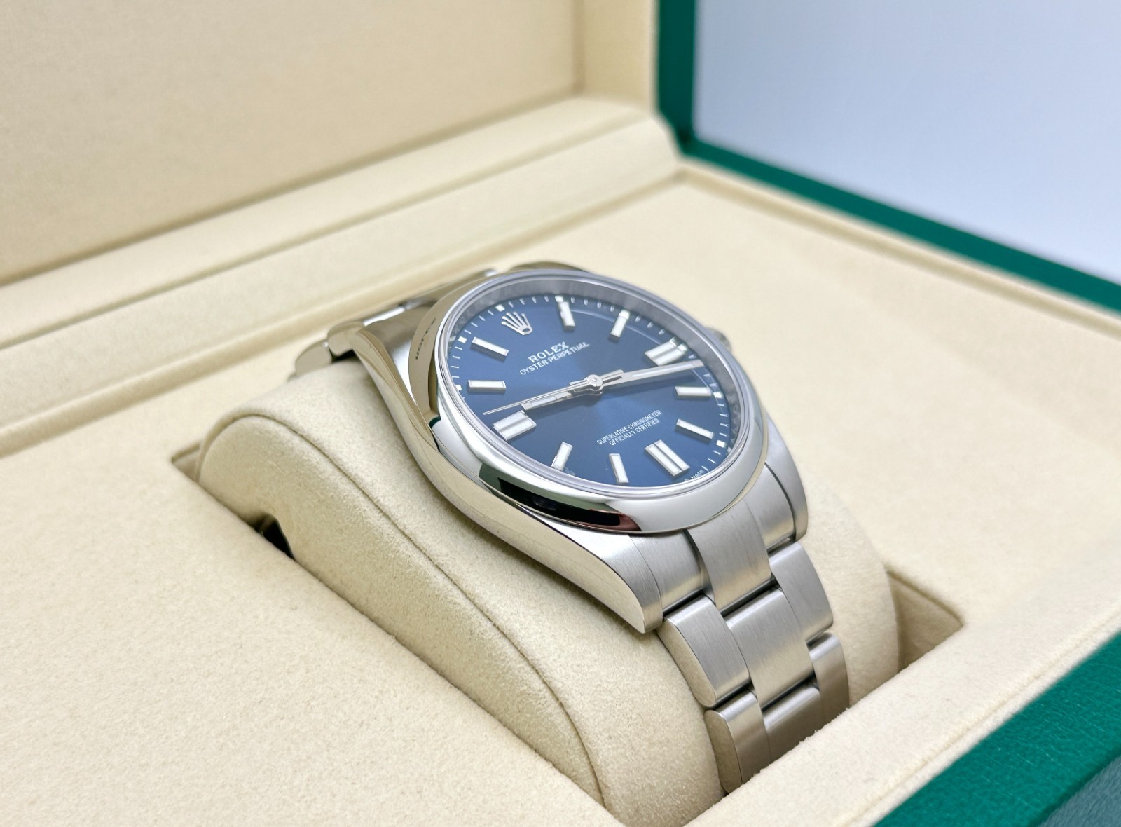 2025 Rolex Oyster Perpetual 124300 41mm Blue Dial Stainless Steel Box Papers