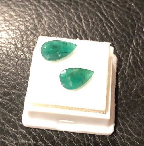 2.50CT NATURAL EMERALD LOOSE GEMS-TRANSLUCENT PEAR ~ 11×6.5x3mm-HIGH GRADE- 2pcs